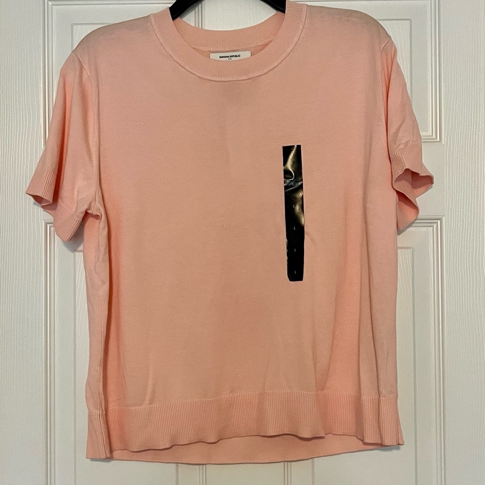 Banana Republic Pink Boxy Short Sleeve sweater